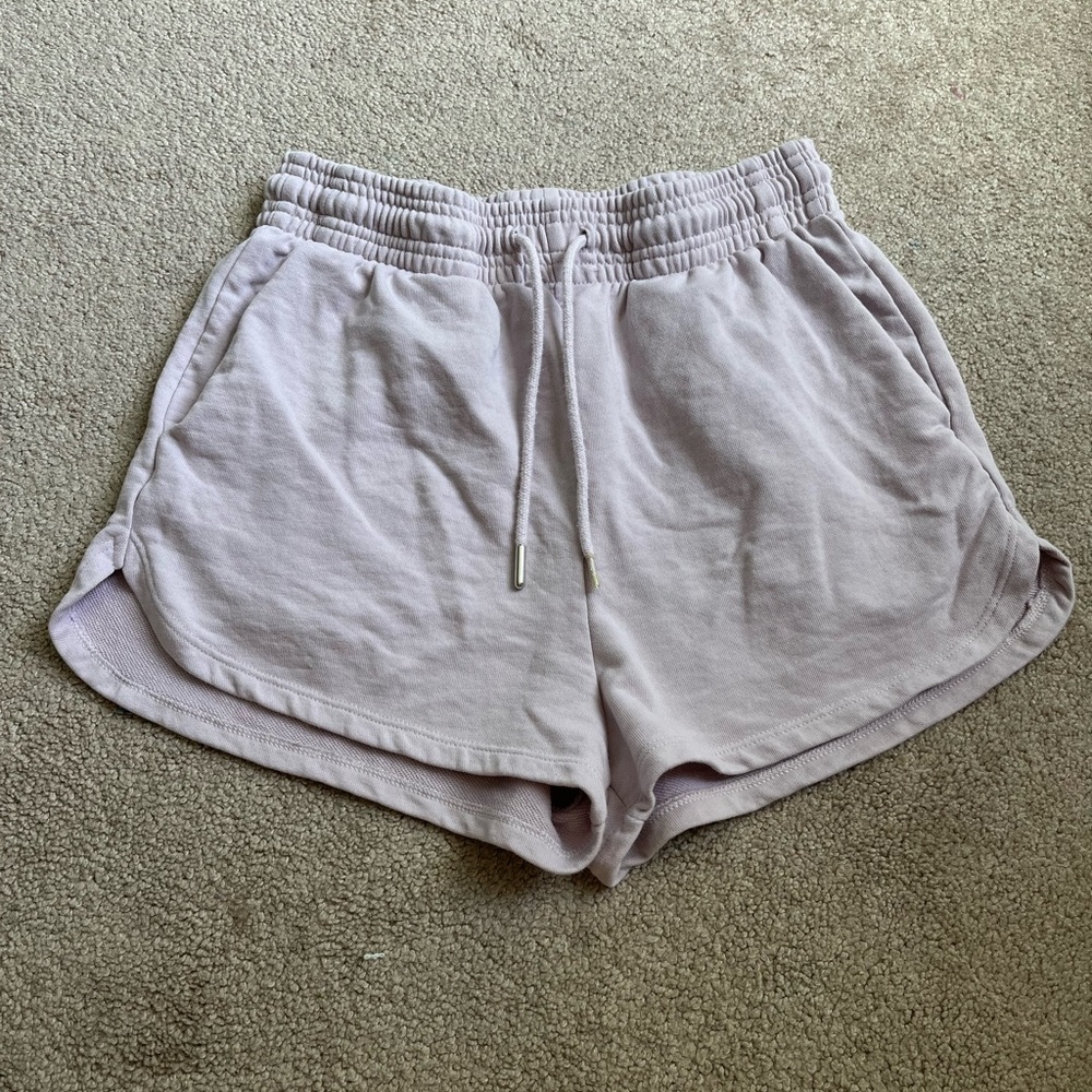 H&M Purple High Waisted Sweat-shorts Size Small